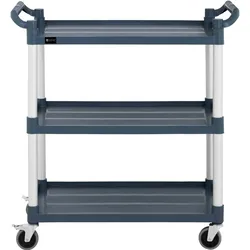 Royal Catering Servierwagen - Kunststoff / Aluminium - 3 Borde - Ablagen: 85 x 50 cm - 150 kg - grau -
