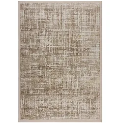 Kadima Design Robuster Teppich mit Glanzeffekt, uni & abstraktem Muster, pflegeleicht & strapazierfähig – `Lyde`. Champagner, 120x170 cm