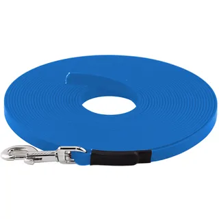 LENNIE BioThane Schleppleine, 10m, Azurblau, 16mm für große Hunde, genäht