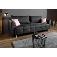 Schlafsofa INOSIGN "Nordic" Sofas Gr. B/H/T: 219cm x 93cm x 88cm, Flachgewebe, grau (anthrazit) inklusive Bettkasten und Zierkissen Bestseller