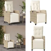Vidaxl - Gartensessel mit Fußteil Verstellbar Beige Poly Rattan - Gartenstuhl - Relaxsessel - Polyrattan Sessel - Gartenmöbel - Esszimmer Stuhl