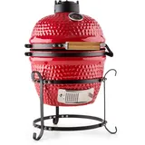 Klarstein Princesize Keramikgrill Edelstahl-Grillrost Smoker bbq rot