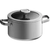 BERGHOFF LEO RECYCLED KOOKPOT + DEKSEL R, Pfanne + Kochtopf, Silber
