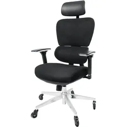 CLOUVOU ProSeat, ergonomischer Bürostuhl, thermoregulative Materialien, 4D-Armlehnen, 3D-Kopfstütze, BladeWheels, Schwarz