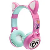 Lexibook Lexibook, Barbie, 2-in-1 kabellose, wiederaufladbare Kopfhörer mit Katzenohren, Lichteffekte, Stereosound, Bluetooth & Kabel, faltbar, verstellbar, LED-Leuchten, Pink, HPBTKTBB