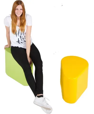 Sitzelement EGG, Hocker mit Kunstlederbezug