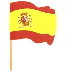 MONOUSO - Holzspieße Flagge "Spanien" 6,5cm (144 Stück)