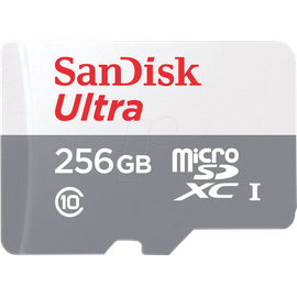 SanDisk Ultra microSDXC 256GB Kit, UHS-I, Class 10 (SDSQUNR-256G-GN6TA)