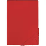 biberna 0077155 Jersey 140 x 200 - 160 x 200 cm rot