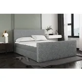 Kaiser Boxspringbett Mit Bettkasten Und Matratze + Topper Lila Stof Puente Grau 160x200 Cm