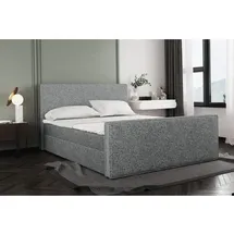 Kaiser Boxspringbett Mit Bettkasten Und Matratze + Topper Lila Stof Puente Grau 160x200 Cm