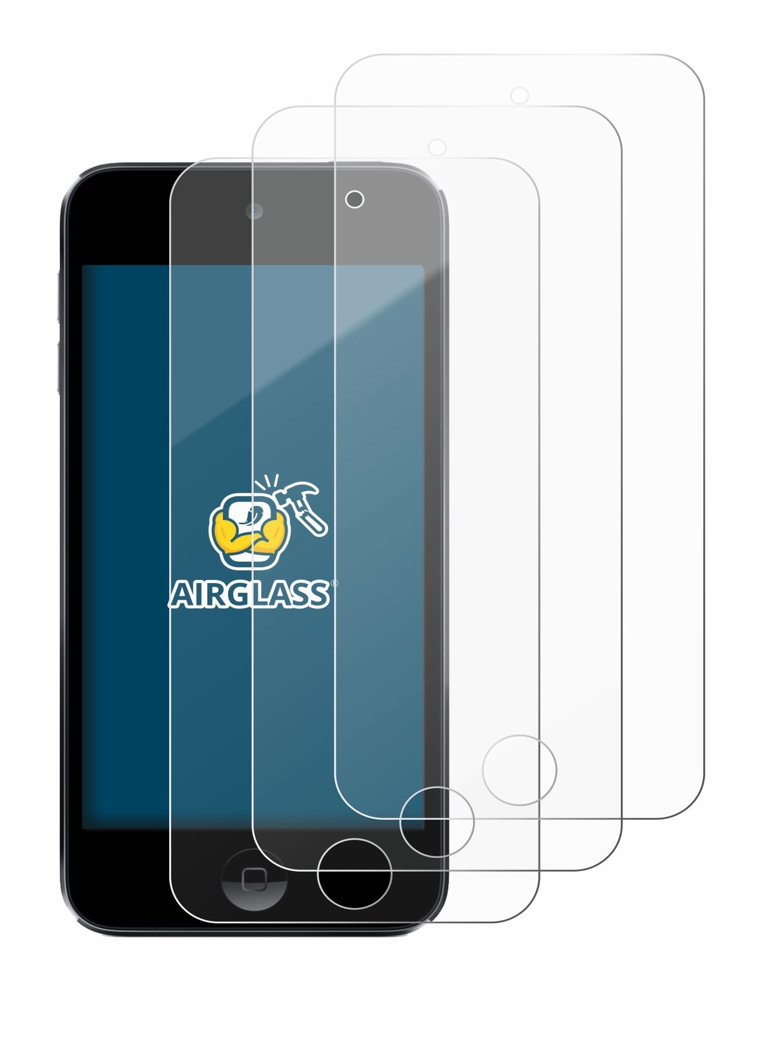 BROTECT Panzerglasfolie für Apple iPod Touch (Gen.5/6/7) (3 Stück) Schutzglas Schutzfolie [Extrem Kratzfest 9H, Anti-Fingerprint, Ultra-Transparent]