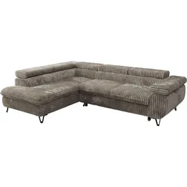 MKS Meble Eckcouch Cord 2-Sitzer Grau