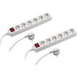 Meister Craft Meister Steckdosenleiste 6-fach - 2er Set - 1,4 m Kabel - weiß - mit Schalter - IP20 Innenbereich - Steckerleiste / Mehrfachsteckdose / Tischsteckdose / Tido 6-fach / 7430560