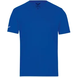 TRIGEMA T-Shirt "TRIGEMA V-Shirt COOLMAX", Jungen, Gr. S, blau (royal), Trikot, 100% Polyester (recycelt), lang, V-Ausschnitt, Shirts T-Shirt