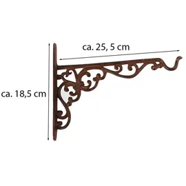 Esschert Design Halterung für Hängekörbe Gusseisen 2,1 x 25,2 x 18,5 cm braun