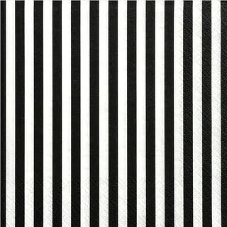 Partydeco Servietten Uni 33x33 cm/ 20St. Schwarz-weiß gestreift