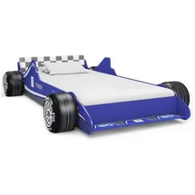 vidaXL Kinderbett Rennwagen 90 x 200 cm Holz blau