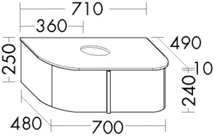 Burgbad Waschtischunterschrank Lavo 2.0 250x710x495 Eiche Dekor Urban, SFZU071F5317 SFZU071F5317