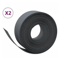 vidaXL Rasenkanten 2 Stk. Grau 10 m 20 cm Polyethylen