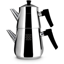 SERENK Teekanne Serenk Definition Türkisches Teekanne-Set, Caydanlik, Schwarz, 3 l