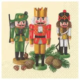 Home fashion Servietten Nußknackertrio 20er Pack creme 33x33 cm