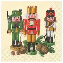 Home fashion Servietten Nußknackertrio 20er Pack creme 33x33 cm