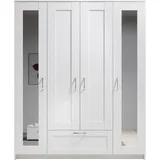 SchlafKONTOR Drehtürenschrank Lepini 156 x 191 x 50 cm Weiß