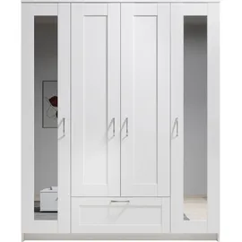 SchlafKONTOR Drehtürenschrank Lepini 156 x 191 x 50 cm Weiß
