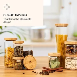 Klarstein Stapelglas mit Bambusdeckel 1700 ml