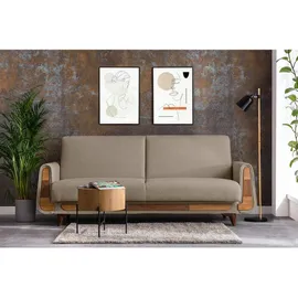 konsimo® Schlafcouch 3-Sitzer Beige