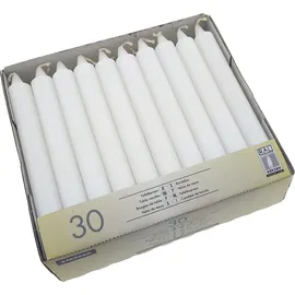Papstar Tafelkerzen 30 St. Ø 2,1 cm 19,6 cm weiß