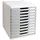 Exacompta 302041D Ablagebox mit 10 Schubladen für DIN A4+ Dokumente. Belastbare Schubladenbox mit hoher Kapazität für mehr Platz auf dem Schreibtisch grau/steingrau