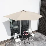 Balkonschirm Halbrund 270 cm Sonnenschirm mit Kurbel für Balkon Terrasse UV50+
