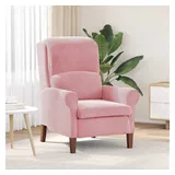 vidaXL Sessel Rosa Samt 76 x 94 x 102 cm ergonomisch mit Kissen