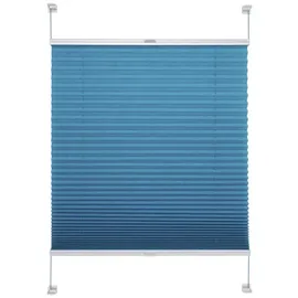 LIEDECO Klemmfix Plissee verspannt 90 x 150 cm blau