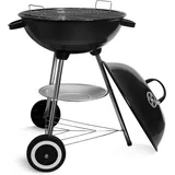 Holzkohlegrill Kugelgrill mit Deckel Rundgrill mit Rädern und Griff