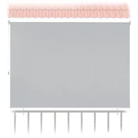 Relaxdays Seitenmarkise 140 x 180 cm grau Kunststoff