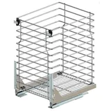 woplus - Schrankauszug Küche mit Softclose [300mm] | Auszug Küchenschrank - 1 Etage | Unterschrankauszug Chrome | Vollauszug Bodenmontage | Küchenschrank Organizer Ausziehbar