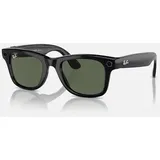 Ray Ban Ray-Ban Meta Wayfarer (Standard) Smart Glasses - Shiny Black/Green (Mobile), AR Brille, Schwarz