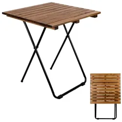 Lex Holz Metall Klapptisch Beistelltisch klappbar Holzfarbe braun Kieferholz klein : Braun