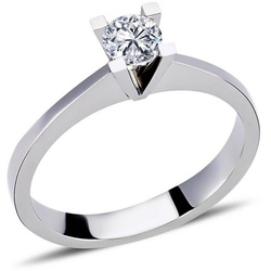 EinStein Diamant Diamantring 0,40 Carat Diamant Solitär Ring Antragsring Weißgold, Diamant weiß 54