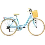 KS-Cycling Cantaloupe 28 Zoll RH 48 cm Damen hellblau inkl. Korb