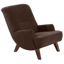 58 aufm Kessel Cocktailsessel Kajsa Velourstoff 71 x 80 x 101 cm Braun mit Relax-Funktion