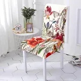 Stuhlhussen Beige Butterfly Orange Stuhlhussen Schwingstühle Stretch Weiche Elasthan Stuhlbezug Waschbar Hussen für Stühle Abnehmbare Stuhlhussen 2er Set Langlebig Stuhlhusse Universal Stuhlbezüge