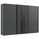 WIMEX Schwebetürenschrank »Atlanta by fresh to go«, mit Akustikpaneel Optik (3D Leisten), Lamelle schwarz Glas, Holzwerkstoff, 3 Fächer, 300x216x65 cm BQ - Bündnis für Qualität, Made in Germany, DIN EN ISO 9001, in verschiedenen Größen erhältlich, Schlafzimmer,