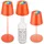 Briloner 3 in 1 LED Tischlampe Metall 36x12 cm inkl. Akku Orange