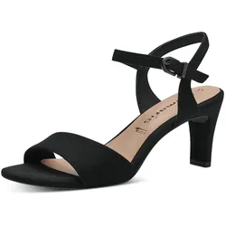 Sandalette TAMARIS, Damen, Gr. 40, schwarz, Textil, Veloursleder, elegant, Schuhe