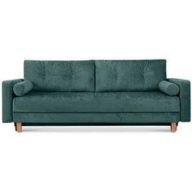 Konsimo Schlafcouch Stoff 3-Sitzer Blau