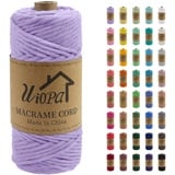 Uiopa Makramee Garn 4mm x 100m, Einfach Gedrehte Makramee Rope Garn Weiches Baumwollgarn, Makramee 4mm Dickes Garn für Wandbehang, Pflanzenaufhänger, Traumfänger, Boho Home Decor